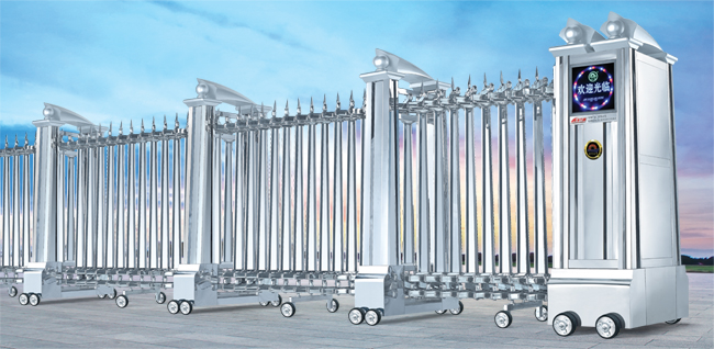 不銹鋼電動伸縮門01